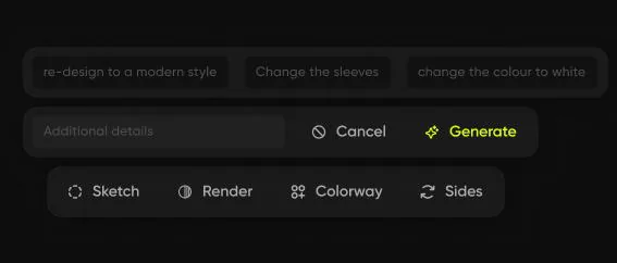 The MVP prompt bar with suggested prompt chips such as re-design to a modern style.